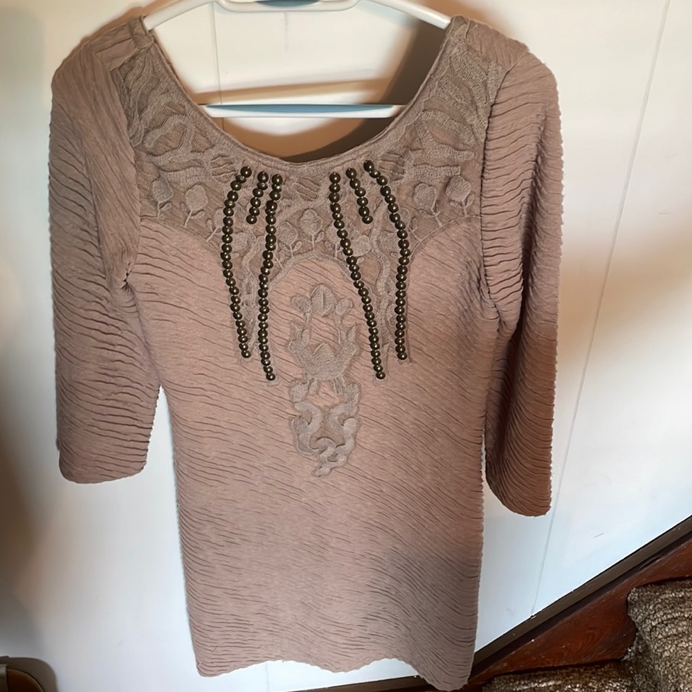 Free People Brown Long Sleeve Dress